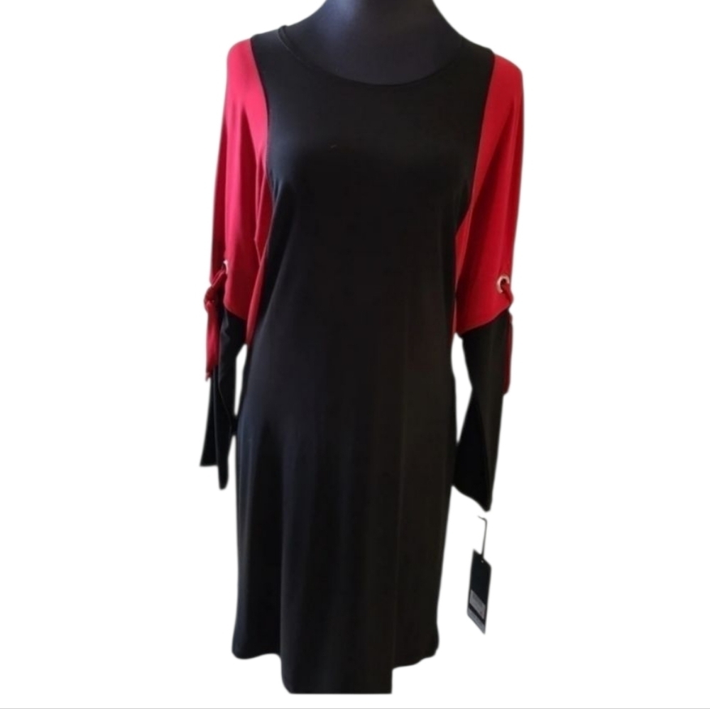 ARTEX Mid Length Canadian Made Red & Black Dress Size Small NWT